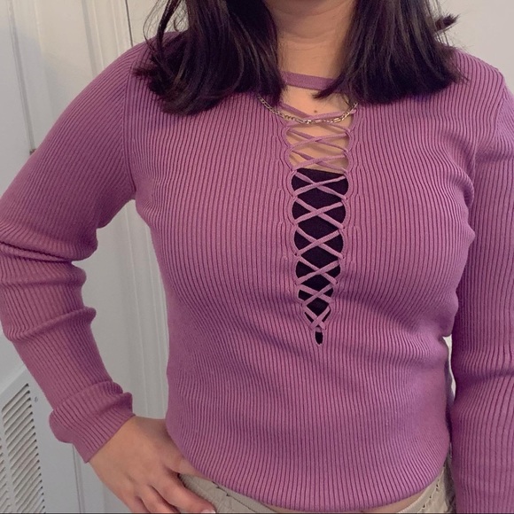 Purple Ribbed Shirt - Picture 2 of 2